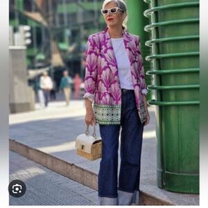 NWT Zara Satin Effect Blazer